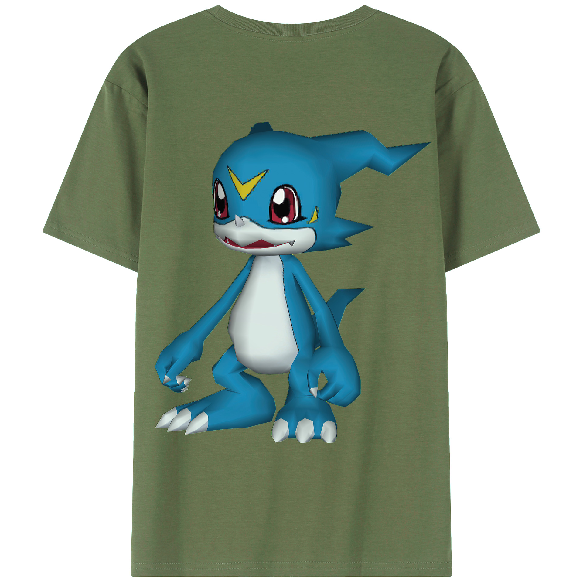 （画像用） Digimon デジタルモンスター/デジモン 綿100％ メンズ半袖Tシャツ（バックプリント） 通気性
